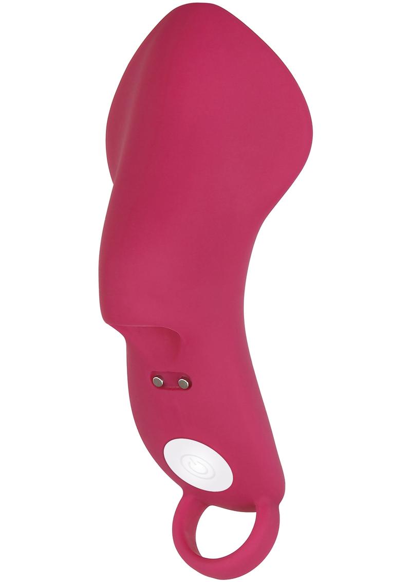 Frisky Finger Rechargeable Silicone Finger-Grip Vibrator - Burgundy