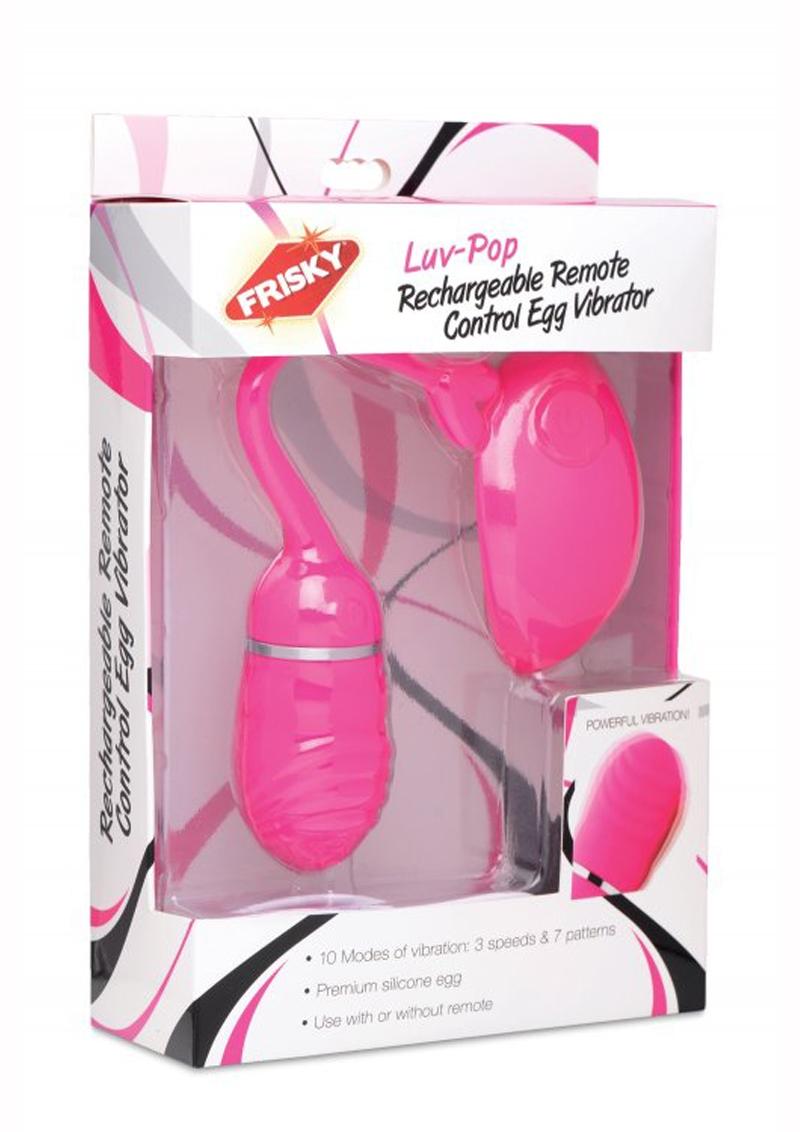 Frisky Luv-Pop Rechargeable Remote Control Egg Vibrator - Pink