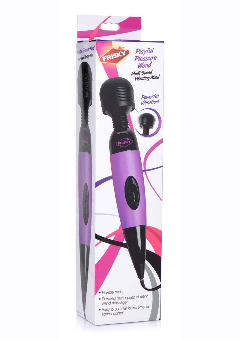 Frisky Playful Pleasure Plug In Wand Massager - Purple