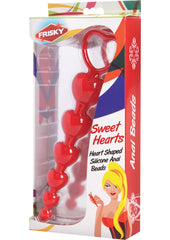 Frisky Sweet Heart Silicone Anal Beads - Red