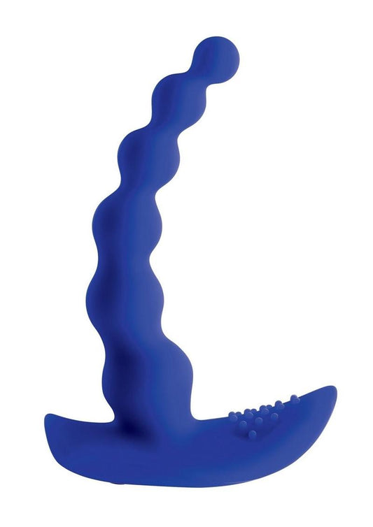 Gender X Beaded Pleasure Rechargeable Silicone Probe with Remote Control - Blue