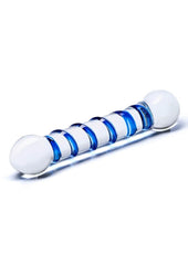 glass sex toy spiral textured dildo