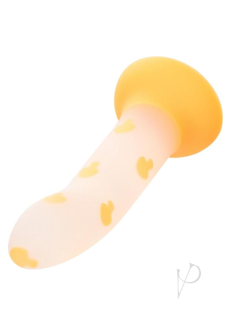 Glow Stick Mushroom Silicone Glow In The Dark Dildo with Suction Base - Orange