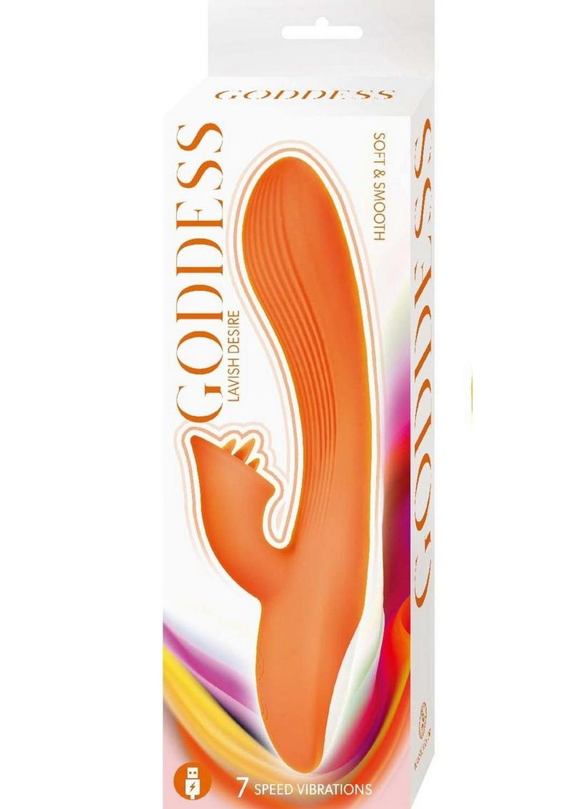 Goddess Lavish Desire Rechargeable Silicone Vibrator - Orange