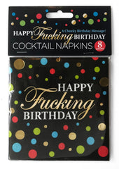 Happy F'n Birthday Napkins - Multicolor - 8 Per Pack