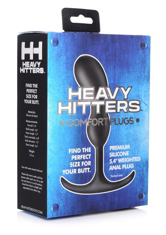 Heavy Hitters Comfort Plugs Silicone Anal Plug - Black - 5.5in