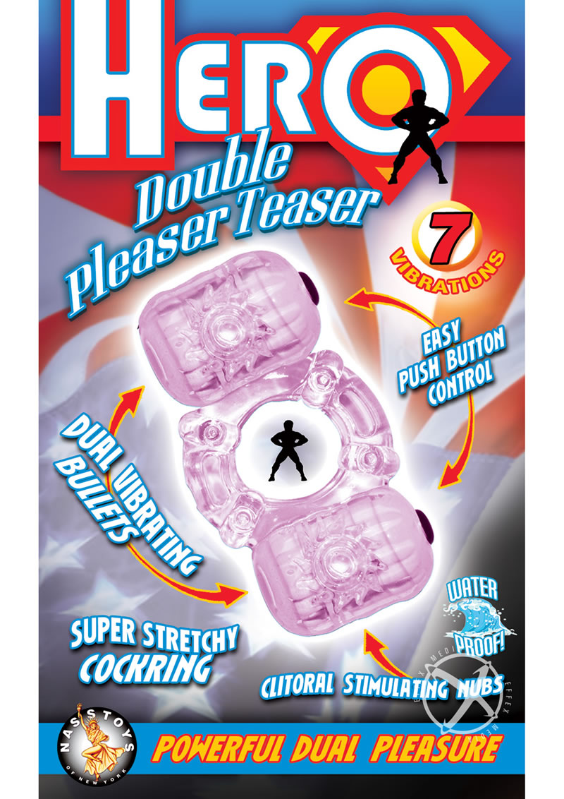 Hero Double Pleaser Teaser Vibrating Cock Ring Primal Pleasure Hero Double Pleaser Teaser Vibrating Cock Ring Primal Pleasure