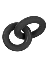 Hunkyjunk Duo Silicone Double Cock Ring - Black