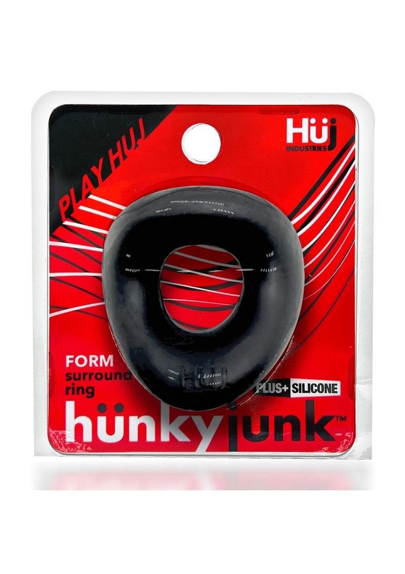 Hunkyjunk Form Surround Cock Ring - Black/Tar Ice