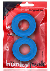 Hunkyjunk Stiffy Bulge Silicone Cock Rings - Blue/Teal Ice - 2 Pack