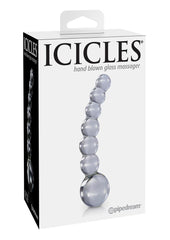 Icicles No 66 Beaded Anal Probe - Clear - 4.75in