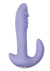 Infinitt Rotating Dual Massager Silicone Rechargeable Vibrator - Purple