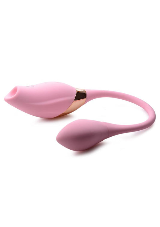 Inme Shegasm 8x Tandem Plus Rechargeable Silicone Suction Clitoral Stimulator and Egg - Pink