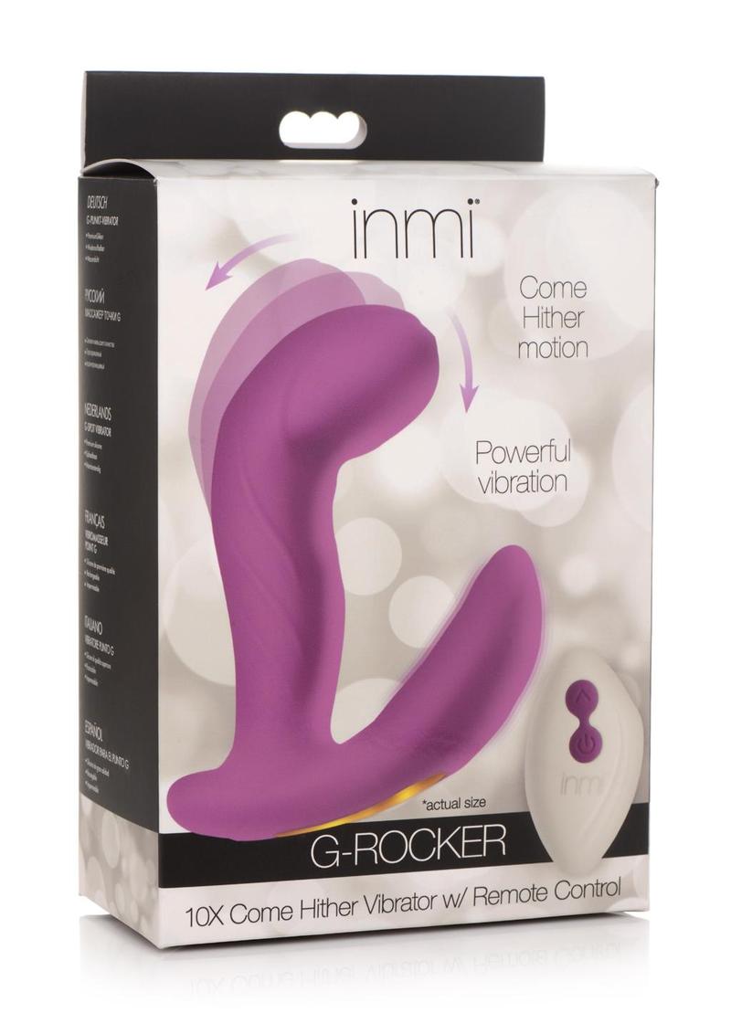 Inmi G-Rocker Come Hither Rechargeable Silicone Vibrator with Remote Control - Purple