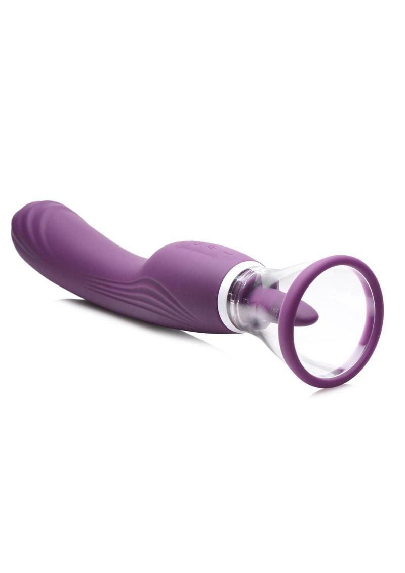 Inmi Shegasm Rechargeable Silicone Licking and Sucking Vibrator - Purple