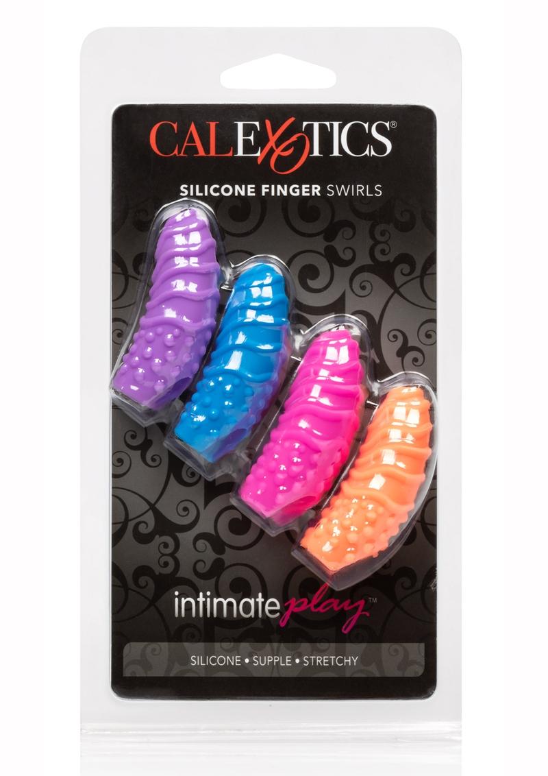 Intimate Play Silicone Finger Swirls Finger Massagers - Assorted Colors/Multicolor - 4 Pack