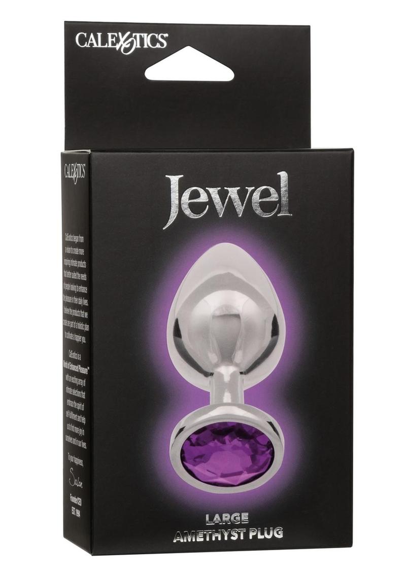 Jewel Amethyst Aluminum Anal Plug - Metal/Purple - Large