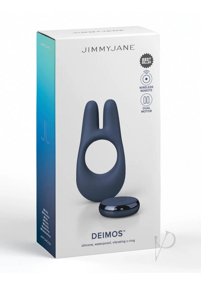 Jimmyjane Deimos Rechargeable Silicone Dual Vibe Cock Ring - Blue