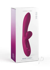 Jimmyjane Solis Rabbit Rechargeable Silicone Dual Vibrator - Fuchsia/Pink