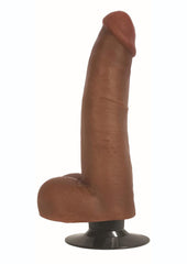 Jock Bareskin Realistic Vibrating Dong with Balls - Caramel - 8in