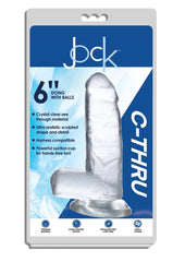 Jock C-Thru Realistic Dong with Balls - Clear - 6in