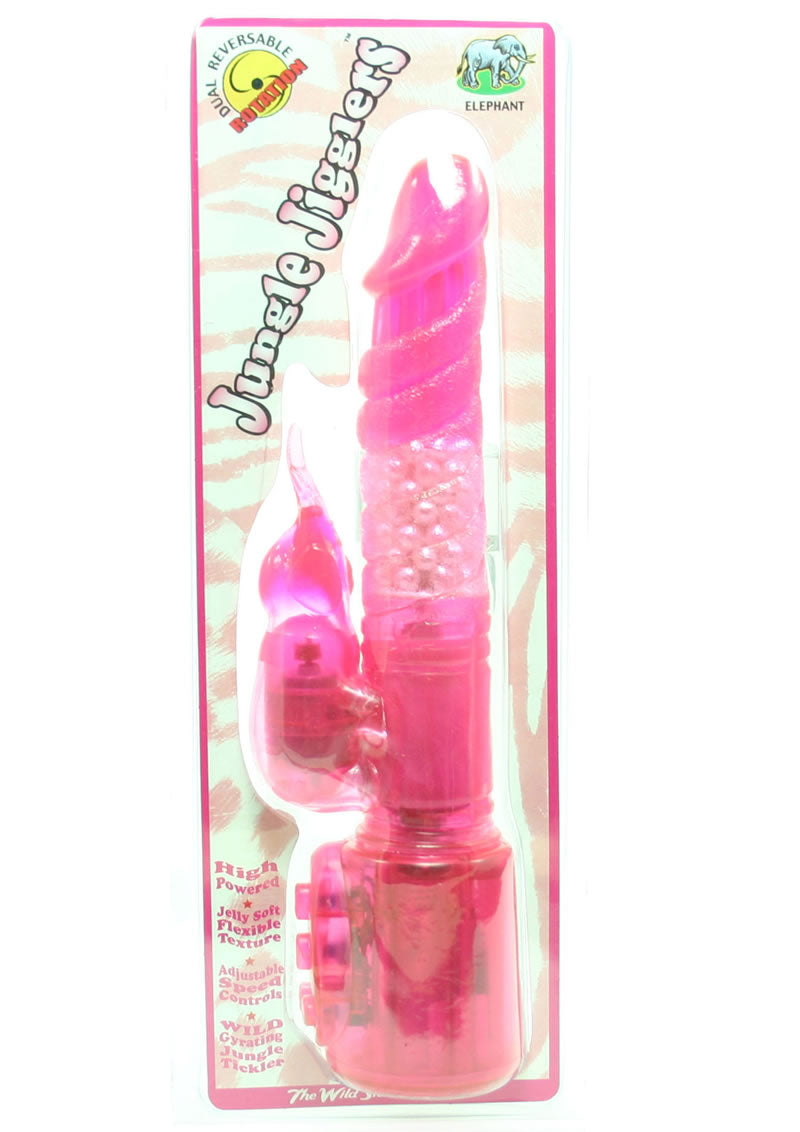 Jungle Jigglers Wabbit Waterproof Vibrator - Pink - 7in