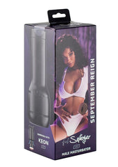 Kiiroo Feel September Reign Black Stroker Interactive Masturbator - Pussy - Black/Chocolate