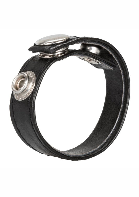 Leather 3 Snap Ring Cock - Black