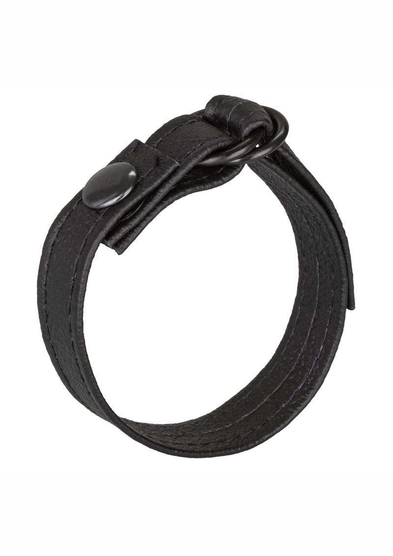 Leather Cinch Cock Ring - Black