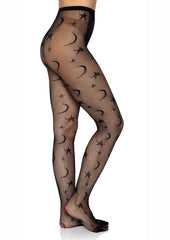 Leg Avenue Celestial Net Tights - Black - One Size