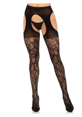 Leg Avenue Eyelet Rose Suspender Hose