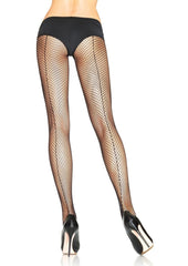 Leg Avenue Fishnet with Backseam Pantyhose - Black - Plus Size/Queen