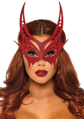 Leg Avenue Glitter Devil Mask - Red - One Size