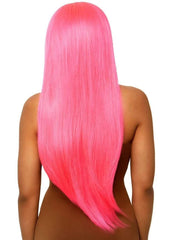 Leg Avenue Long Straight 33 Center Part Wig - Neon Pink/Pink - One Size