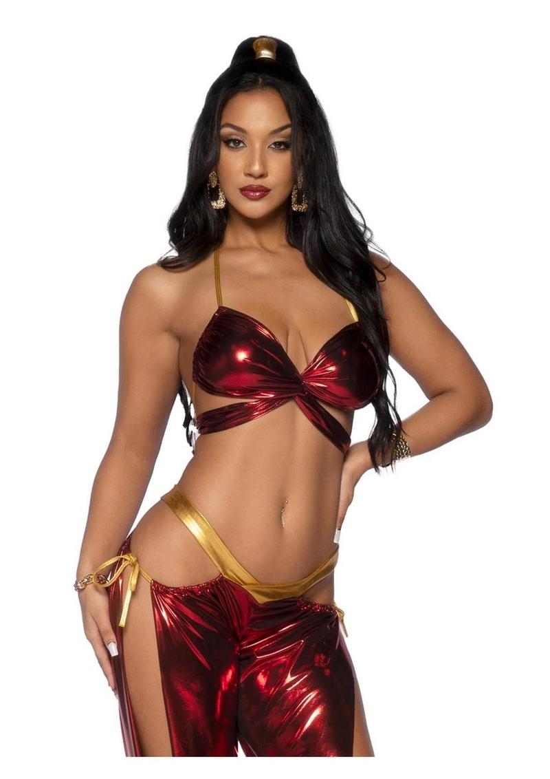 Sexy adult ruby desert princess Halloween costume- Red - Small - 2 Piece