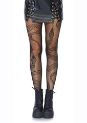 Leg Avenue Snake Net Tights - Black - One Size