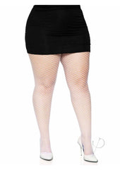 Leg Avenue Spandex Industrial Net Tights - 1x-2x - White