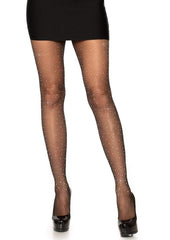 Leg Avenue Spandex Sheer Rhinestone Pantyhose - Black - One Size