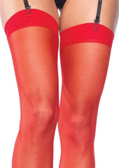 Leg Stocking Sheer Stocking - Red - One Size