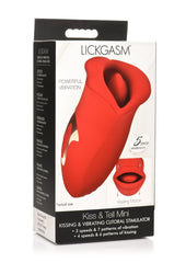 Lickgasm Kiss and Tell Mini Kissing Vibrating Rechargeable Silicone Clitoral Stimulator - Red