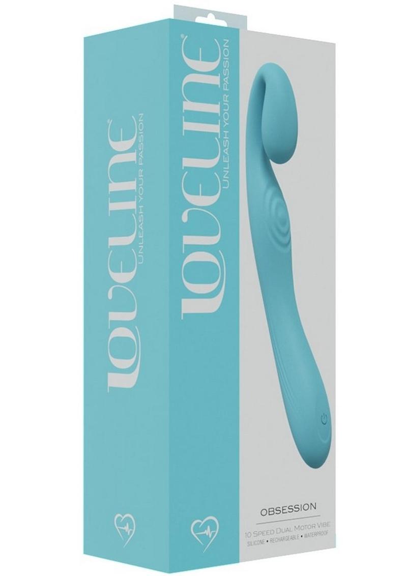 Loveline Obsession Rechargeable Dual Motor Vibe - Blue