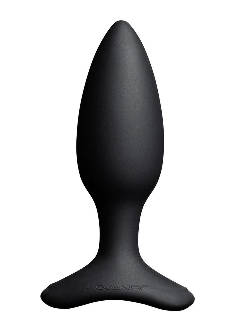 Lovense Hush 2 Rechargeable App Compatible Silicone Vibrating Anal Plug - Black - 1.5in