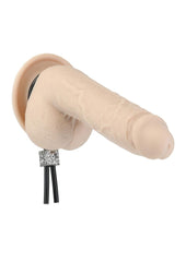 Lux Active Tether Adjustable Silicone Cock Tie - Black/Silver