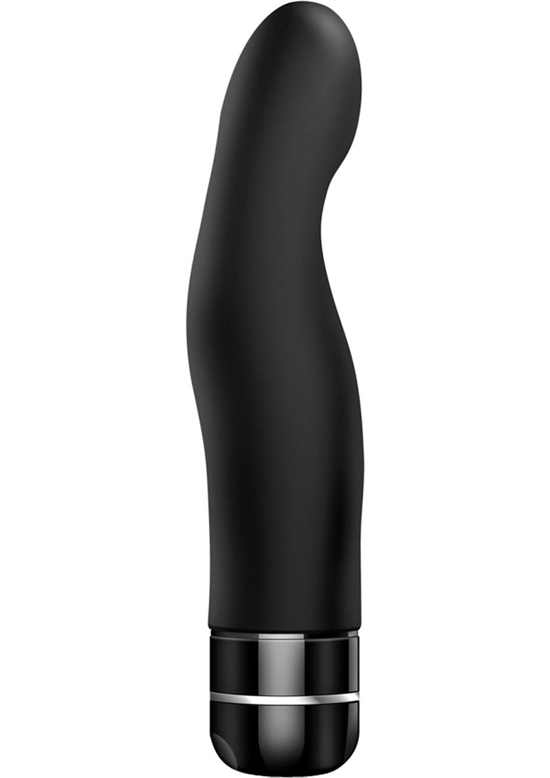 Luxe Gio Vibrating Silicone Dildo - Black - 8in