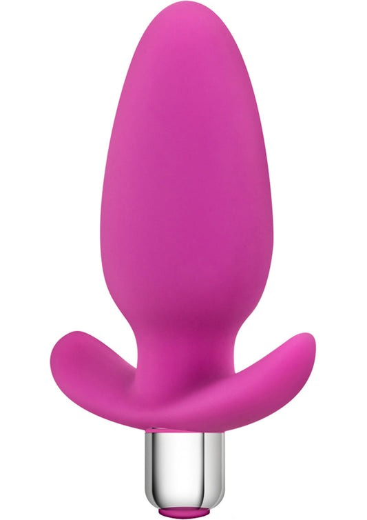 Luxe Little Thumper Silicone Vibrating Butt Plug - Pink