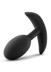 Luxe Wearable Vibra Slim Plug Silicone Butt Plug - Black - Medium