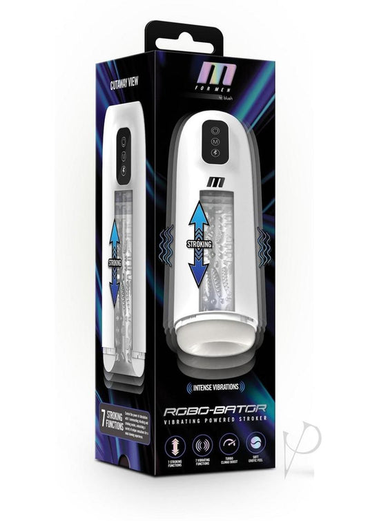 M For Men Robo-Bator Rechargeable Masturbator - White