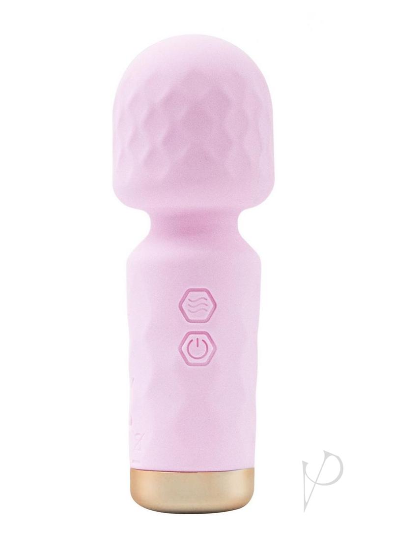 M'lady Rechargeable Silicone Mini Vibrating Wand - Pink