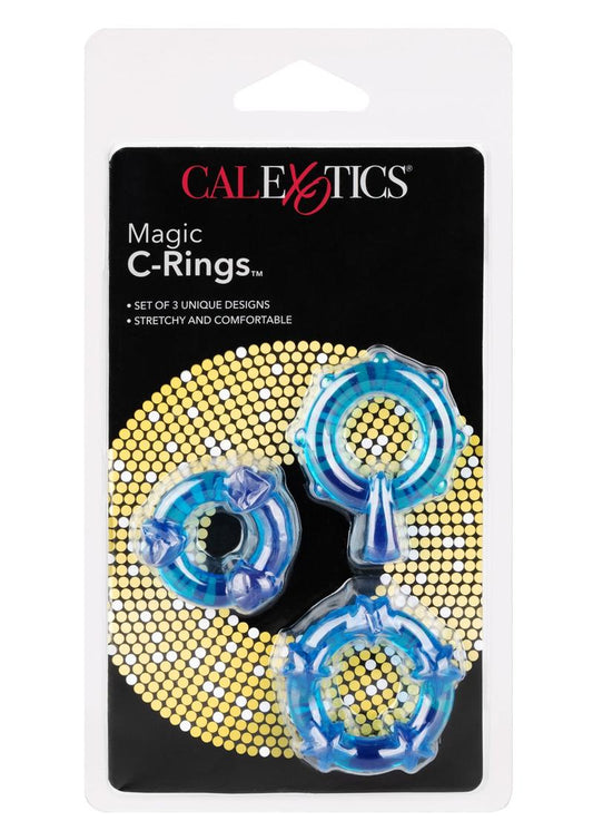 Magic C-Rings Cock Rings - Blue - 3 Piece Set