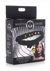 Master Series Golden Kitty Cat Bell Collar - Black/Gold